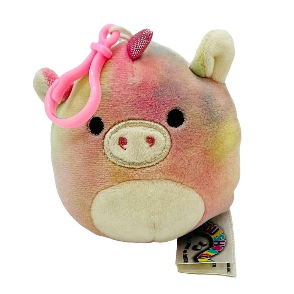 Kellytoy‎ Squishmallows Esmerelda Clip On Keychain Backpack 2019 Unicorn Tie Dye